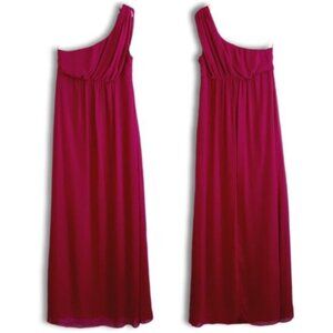 FORCAST \ One Shoulder Empire Waist Maxi Dress Pink Sz 10 Flawed